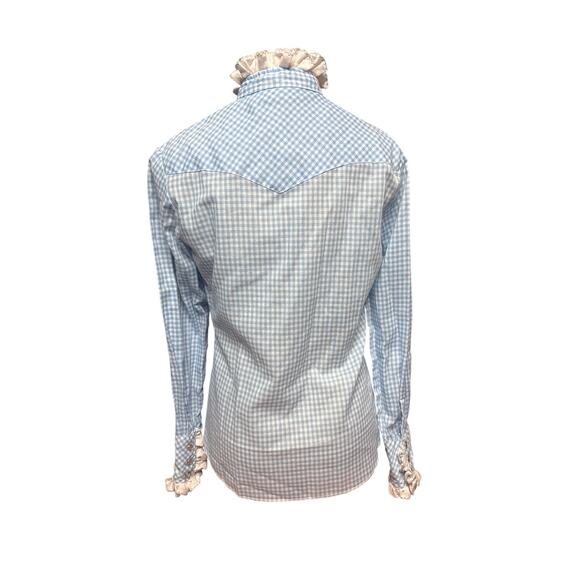 Vintage 60s BAR California Ranchwear Women's Small Western Ruffle Button Down - Picture 2 of 8
